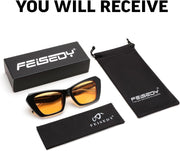 ÉÌƷͼƬ 7 | B0D6W5FR7W | FEISEDY Retro Square Cat Eye Sunglasses for Women Trendy Big Shades Vintage Sun Glasses B0164