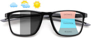 Photochromic+black / Rectangular / 2.0 x | B0GLFT2JL1 | FEISEDY Progressive Multifocal Reading Glasses Blue Light Blocking B0397
