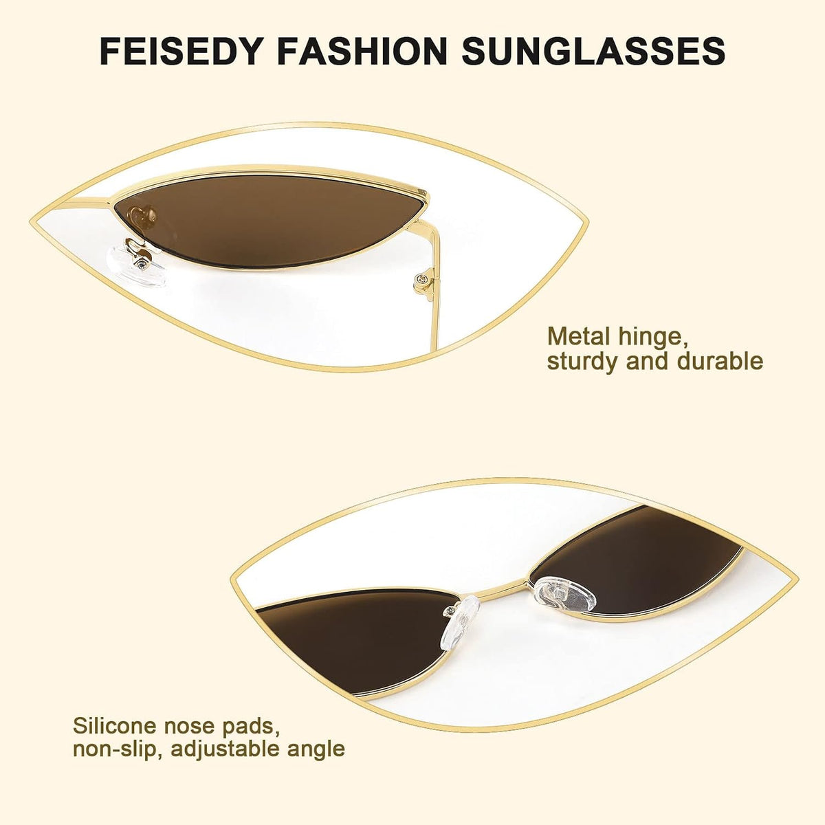 ÉÌƷͼƬ 30 | B0CNZ29R9R | FEISEDY Y2K Sunglasses for women Men Fashion Cateye Designer B2298