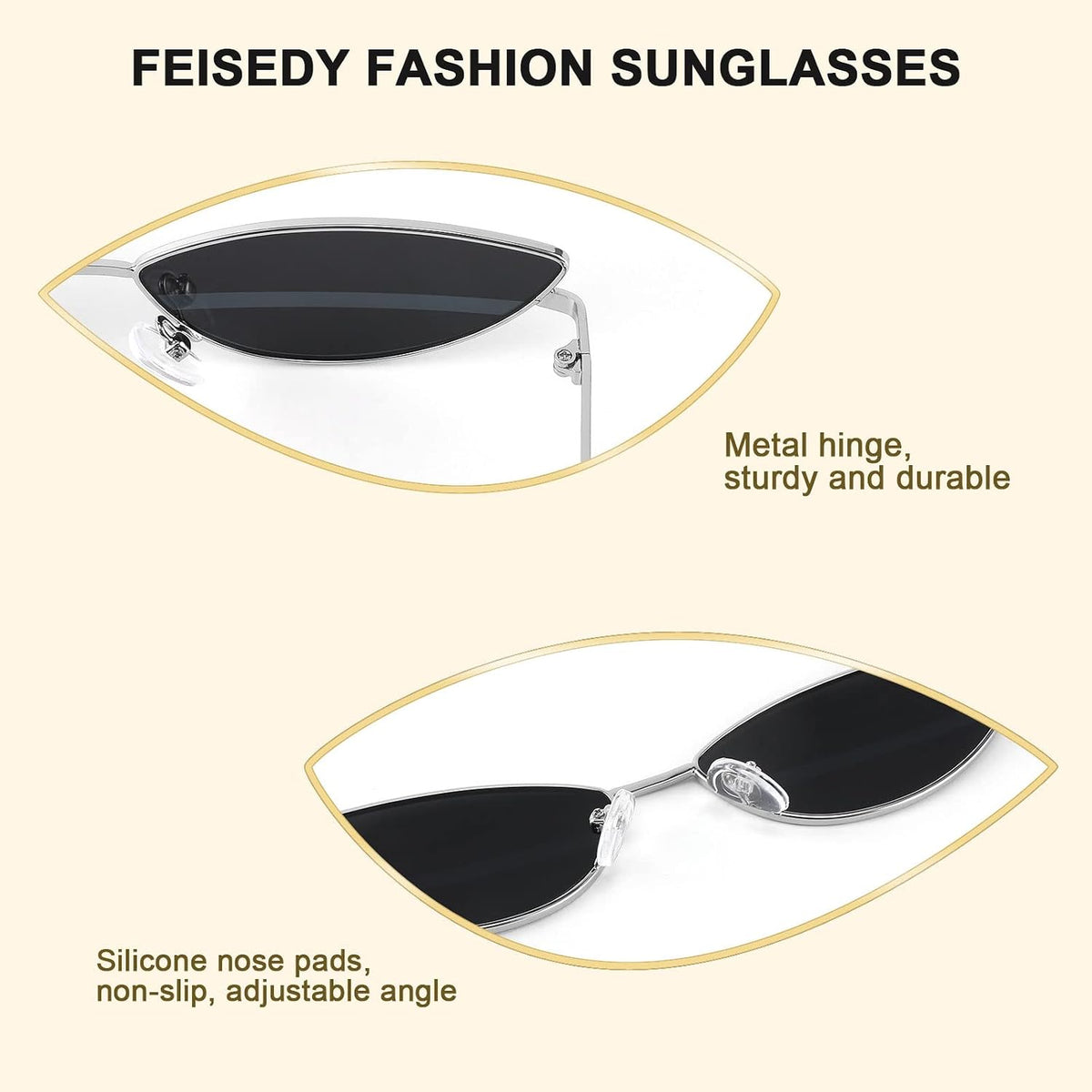 ÉÌƷͼƬ 53 | B0CNZ29R9R | FEISEDY Y2K Sunglasses for women Men Fashion Cateye Designer B2298