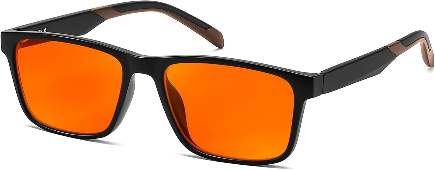 商品图片 5 | B0DJM9D9KM | FEISEDY Blue Light Glasses for Better Sleep Amber Computer Gaming TV Anti Eyestrain Glasses with Spring Hinge B0249