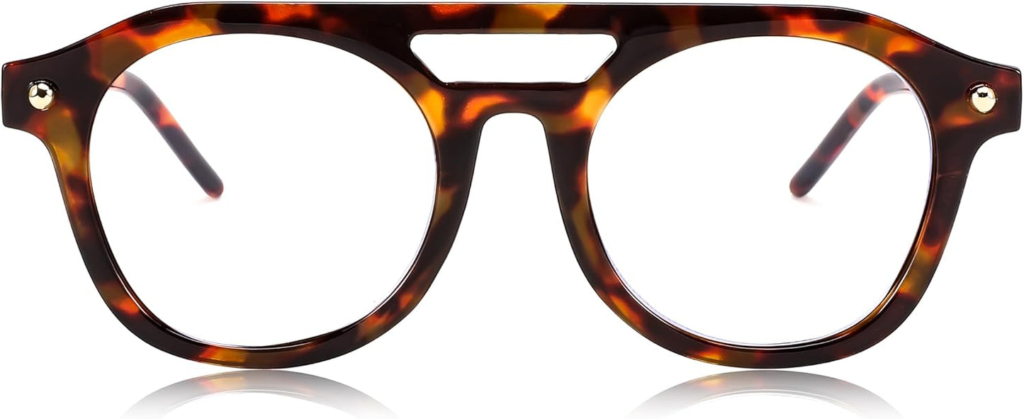 商品图片 8 | B0CJMDW1B6 | FEISEDY 70s Aviator Blue Light Blocking Glasses Square Pilot Frame Anti Glare Computer Glasses Women Men B0052