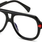 Black / 2.5 x | B0F32S3Y8X | FEISEDY Stylish Reading Glasses for Woman Men Trendy Retro Double Bridge Readers B0287