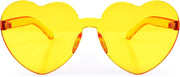Yellow | B07BLSH2W1 | FEISEDY Thick Heart Sunglasses Rimless Heart Shaped Sun Glasses Women Fashion Love Glasses B2419