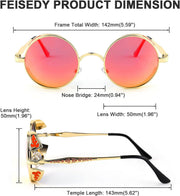 ÉÌƷͼƬ 34 | B0CHLX78KB | FEISEDY Retro Steampunk Sunglasses for Men Women, Round Metal Frame Gothic Vintage Style B2820