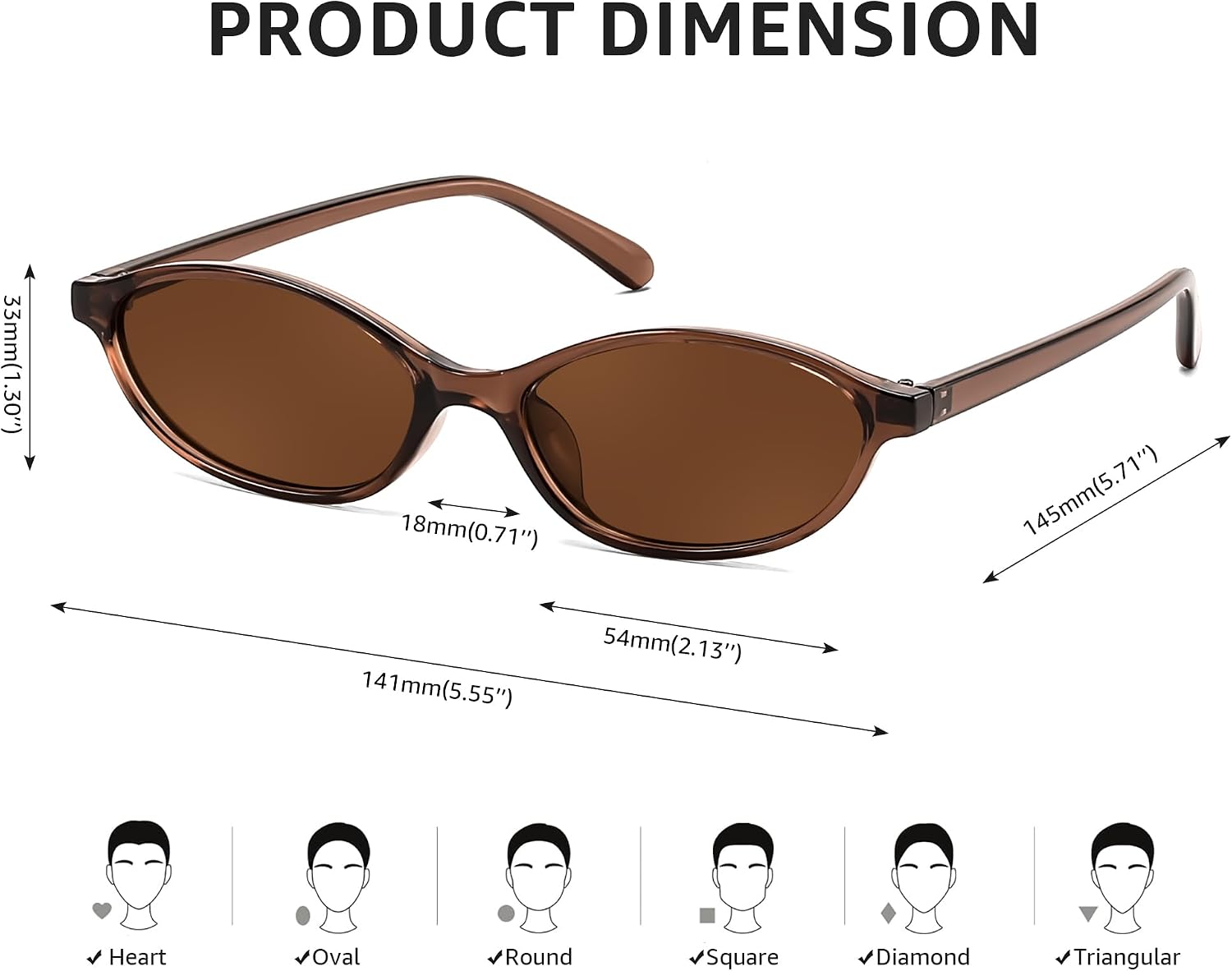商品图片 26 | B0DMN6519L | FEISEDY Retro Oval Cat Eye Sunglasses for Women 90s Narrow Lightweight Shades Y2k Trendy Sunnies B0257