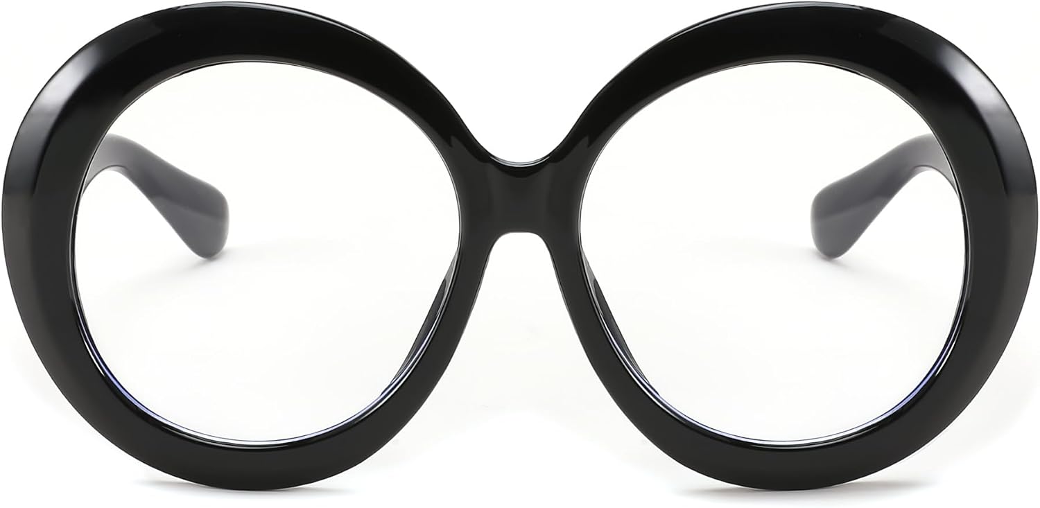 商品图片 27 | B0CQ26NQZS | FEISEDY Oversized Blue Light Blocking Glasses Women Men Retro Big Round Frame Eyewear Clear Lens Computer Glasses B2997