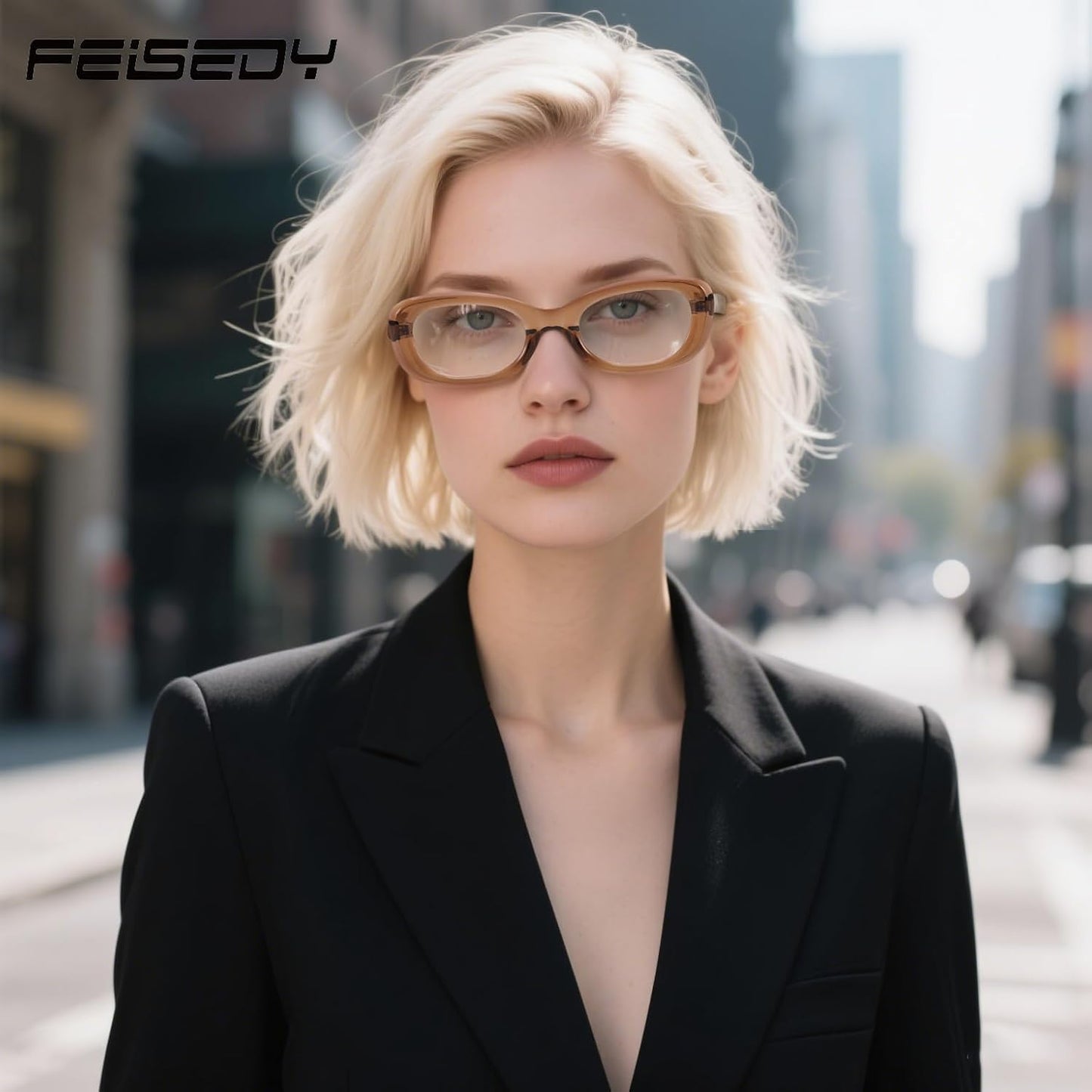 商品图片 12 | B0DD6M5F2B | FEISEDY Retro Oval Blue Light Blocking Glasses for Women Nerd Fake Glasses Y2k Small Eyewear Frame B0229