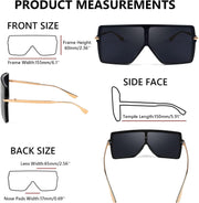ÉÌƷͼƬ 11 | B097CVFDZT | FEISEDY Flat Top Oversized Shield Sunglasses Women Men Square Fashion Rimless Shades UV400 B2784