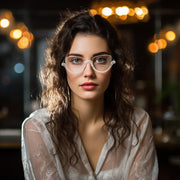 ÉÌƷͼƬ 12 | B0CJFLY9C9 | FEISEDY Reading Glasses for Women Fashion Half Frame Cat Eye Glasses Anti Glare Eyeglasses B0067