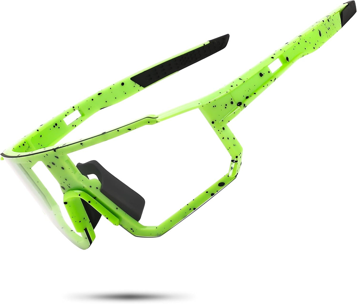 Green / Large | B0CWV9GJB1 | FEISEDY Photochromic Cycling Glasses for Men Women Clear Mountain Bike Sunglasses Sports Baseball B0133