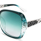 Emerald Green / 56 Millimeters | B087314CZ4 | FEISEDY Polarized Women Square Sunglasses Sparkling Composite Shiny Frame B2289