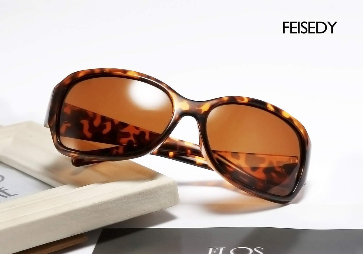 ÉÌƷͼƬ 14 | B07XNYV3GC | FEISEDY Polarized Oversized Sunglasses for Women Men, Classic Rectangle Wrap Around Large Frame UV400 Protection B2504
