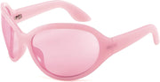 Pink Frame Pink Lens / 72 Millimeters | B0BYX74ZR3 | FEISEDY Bug Eye Y2K Oversized Sunglasses Women Men Oval Frame B2391