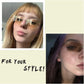 商品图片 12 | B0CY2Q4VW1 | FEISEDY Rimless Sunglasses Y2K Retro Small Narrow Rectangle Shades B2643