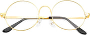 Gold / 53 Millimeters | B0DSP7694B | FEISEDY Metal Round Glasses for Men Women Retro Nerd Eyeglasses Classic Clear Lens Frame Costume Accessories B0275