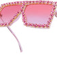 商品图片 30 | B096YZPRF2 | FEISEDY Oversized Sparkling Crystal Sunglasses Disco Diamond Flat Top Fashion Square Large Shades B2782