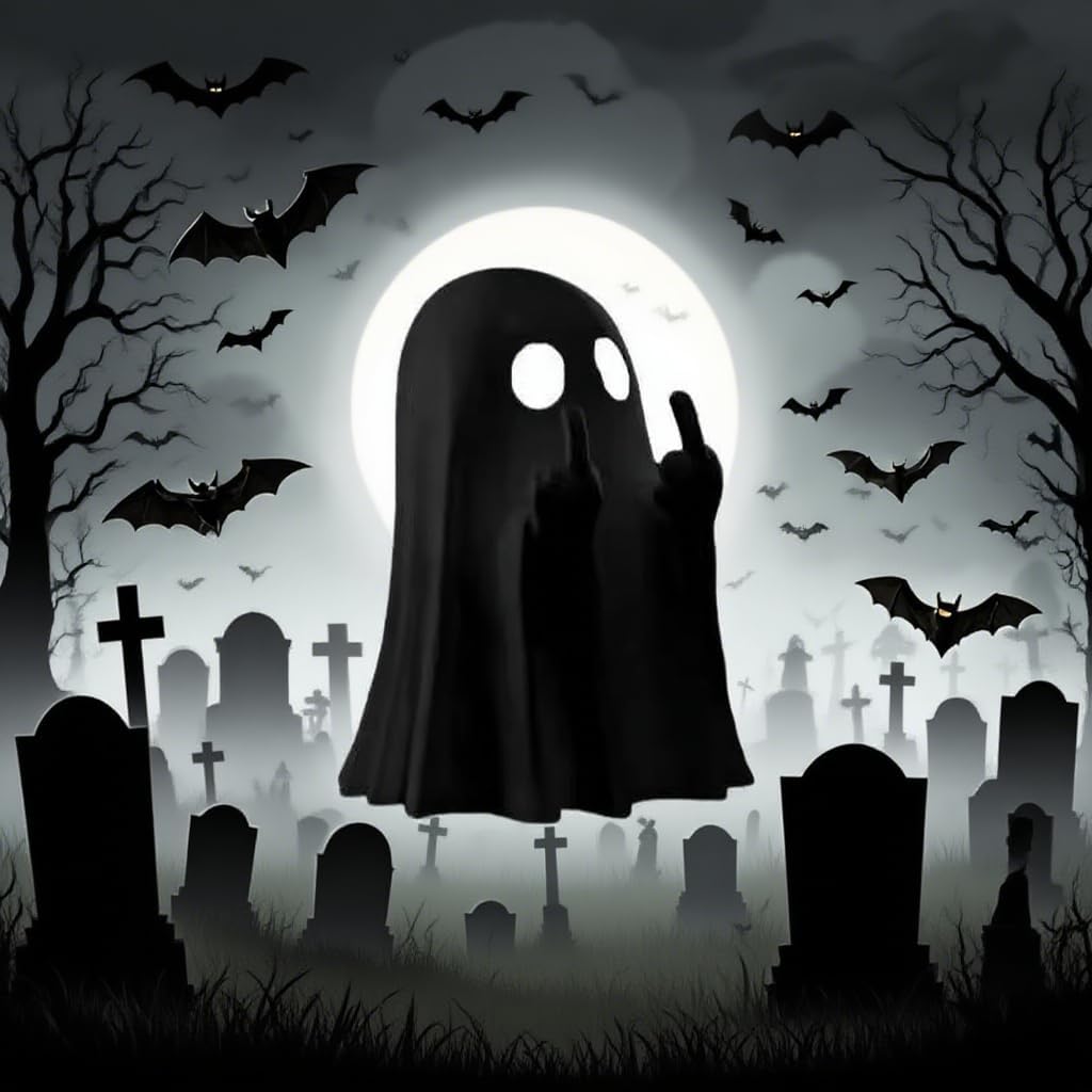 商品图片 3 | B0FLTMRXHZ | 2Pcs Middle Finger Ghost Ornament, Mini Flipping Ghost Decor with Attitude, Spooky Desktop Art for Table Shelf Indoor