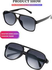 ÉÌƷͼƬ 91 | B0CB543WBD | FEISEDY Vintage Retro 70s Plastic Aviator Sunglasses Women Men Classic Large Squared Frame B2751