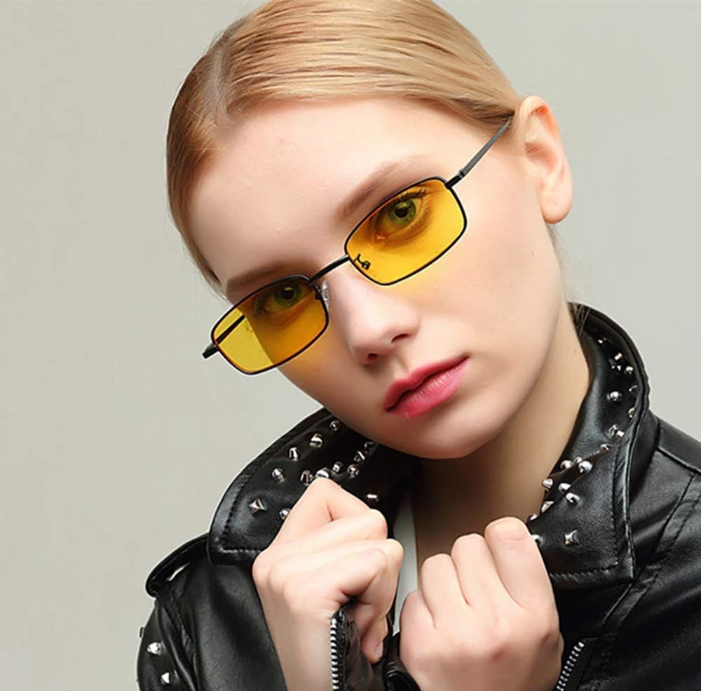 ÉÌƷͼƬ 42 | B079L1KYF3 | FEISEDY Vintage Small Rectangle Sunglasses Women Men Retro Trendy Square Metal Frame Sun Glasses B2295