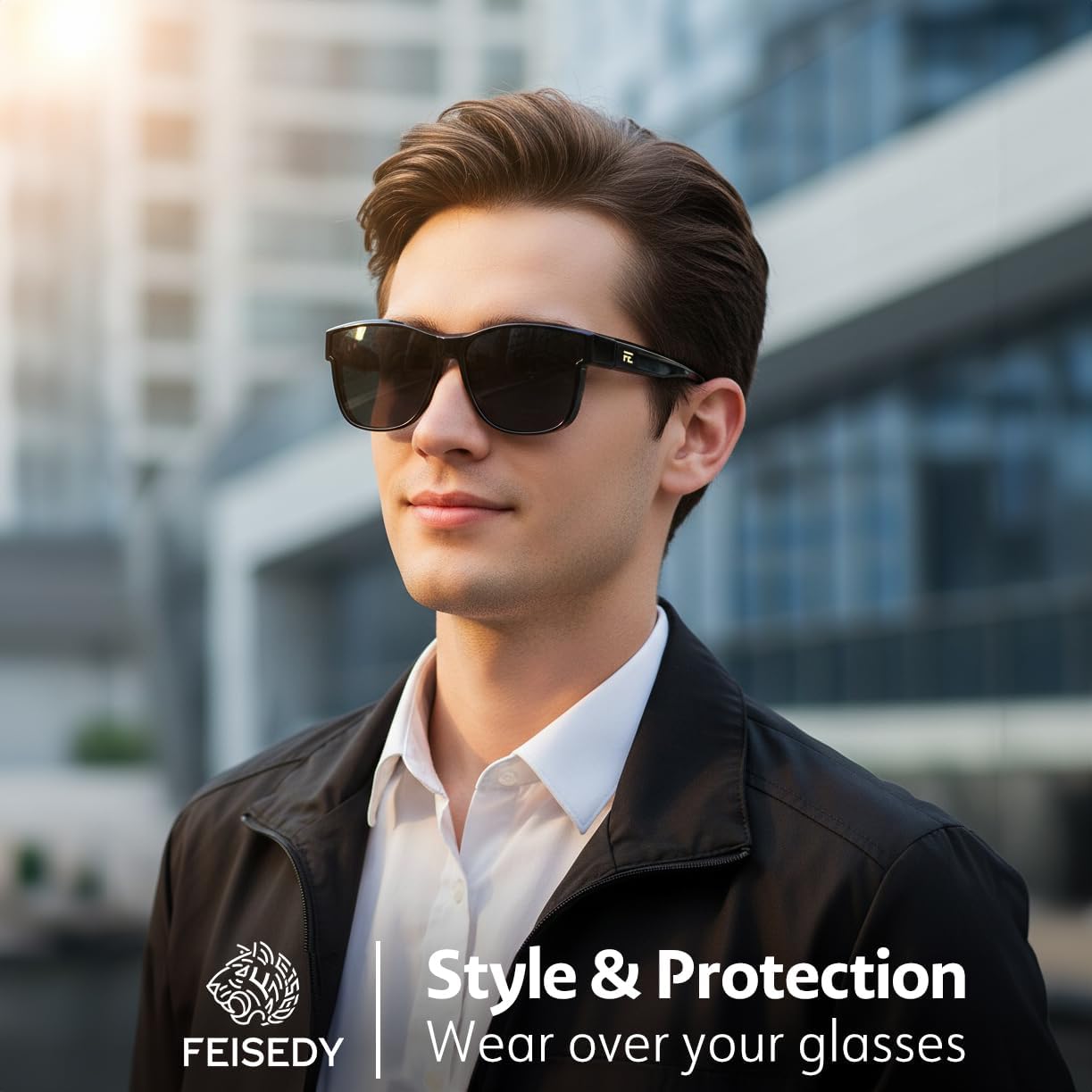 商品图片 27 | B0GQH1CMTJ | FEISEDY Fit Over Glasses Polarized Sunglasses Oversized Square UV400 B0250