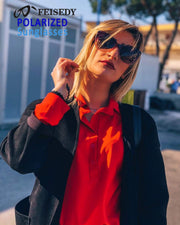 ÉÌƷͼƬ 76 | B07M9V125F | FEISEDY Polarized Vintage Sunglasses American Womens Square Jackie O Cat Eye Sunglasses B2451