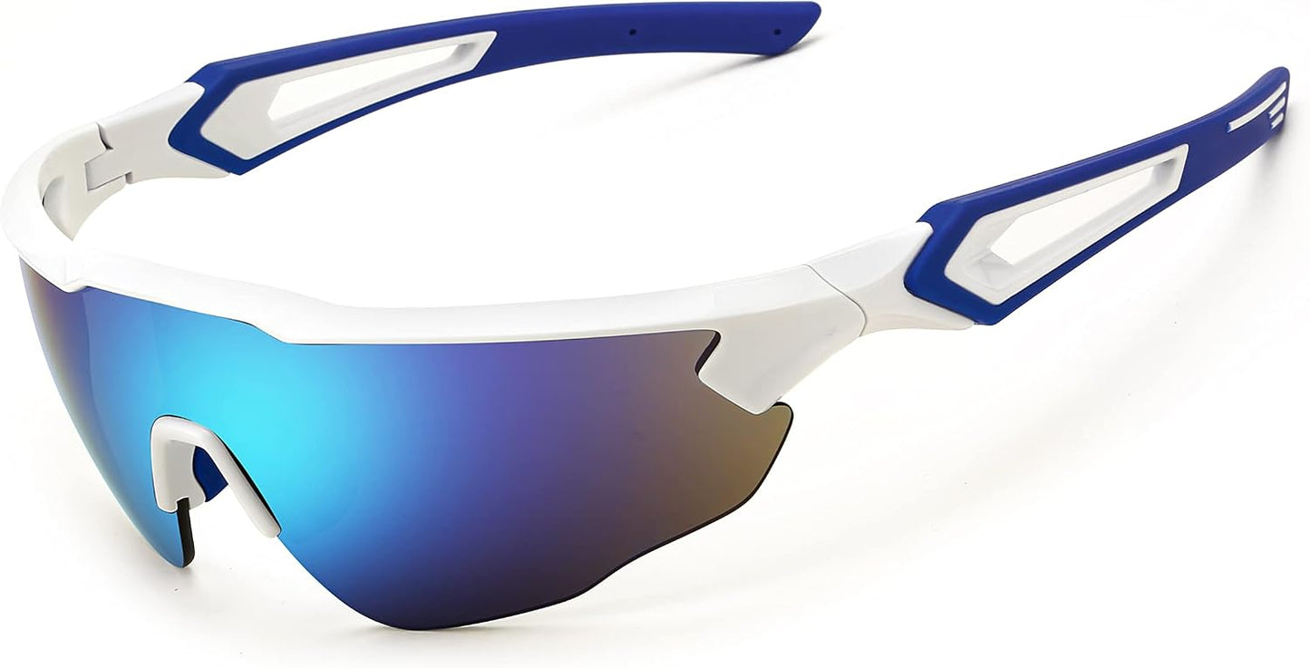 商品图片 14 | B0B2WDLNDM | FEISEDY Sports Sunglasses, with 5 Lenses for Men Women, TR90 Lightweight, Baseball Cycling Motorcycle Running Golf B2940