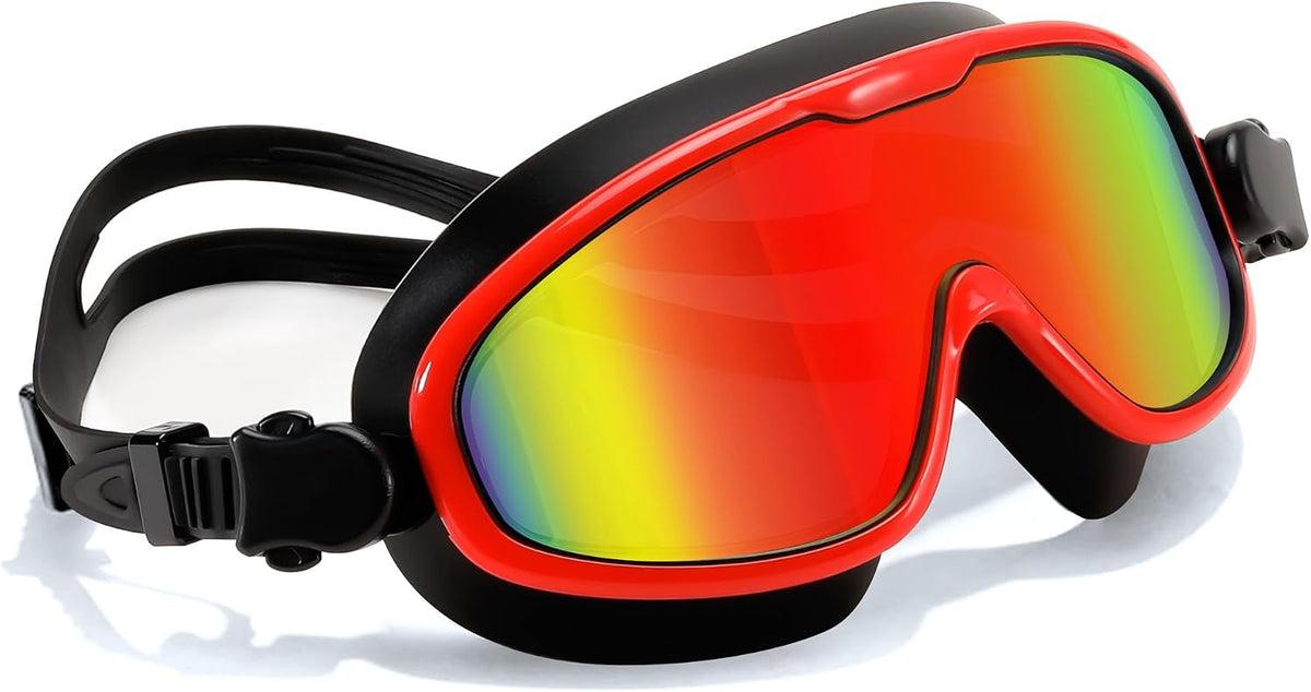 Red / red | B0D4HKTQ13 | FEISEDY Swim Goggles No Leaking Anti-Fog Pool Goggles Swimming Goggles Adult Men Women Youth, 180° Clear Vision UV400 B2389