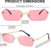 ÉÌƷͼƬ 17 | B0CY2Q4VW1 | FEISEDY Rimless Sunglasses Y2K Retro Small Narrow Rectangle Shades B2643