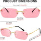 商品图片 17 | B0CY2Q4VW1 | FEISEDY Rimless Sunglasses Y2K Retro Small Narrow Rectangle Shades B2643