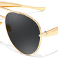 Gold/Grey / 60 Millimeters | B0FKML4TG2 | FEISEDY Oversized Aviator Sunglasses Women Men - Retro Gold Metal Chunky Frame, UV400 for Driving & Daily Wear B0311