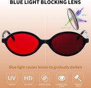 ÉÌƷͼƬ 10 | B0GRTTF33N | FEISEDY Oval Blue Light Glasses for Women Men, Red Lens Anti-Blue Light, Fashion Computer Gaming Eyeglasses B0415