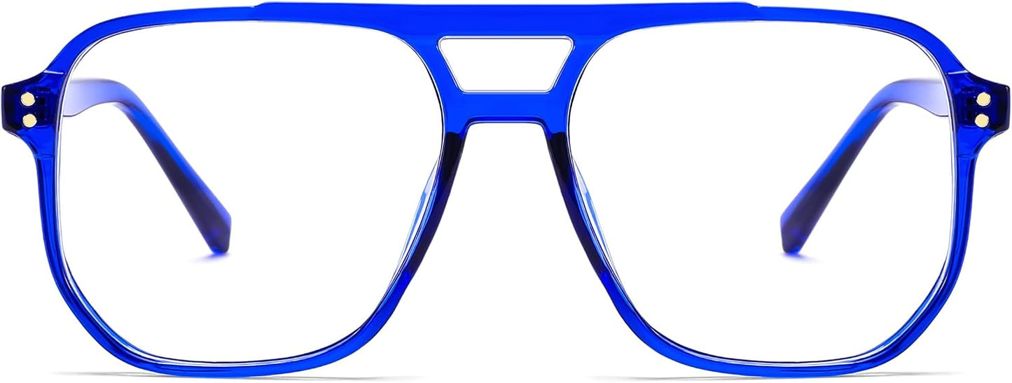 商品图片 52 | B0C6ZZXZ3F | FEISEDY Blue Light Glasses for Women Men Oversized Pilot Lightweight B2866