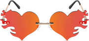 ÉÌƷͼƬ 16 | B0D9428ZX6 | FEISEDY Melting Flame Heart Sunglasses For Women Men Trendy Rimless Fire Shaped Party Glasses B2366