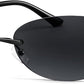 001 Black Frame | Grey Lens / 62 Millimeters | B0BZPDX49W | FEISEDY Trendy Rimless Oval Sunglasses for Women Men Retro 90s Eyewear Frame Y2K Glasses B2393