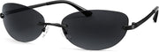 001 Black Frame | Grey Lens / 62 Millimeters | B0BZPDX49W | FEISEDY Trendy Rimless Oval Sunglasses for Women Men Retro 90s Eyewear Frame Y2K Glasses B2393