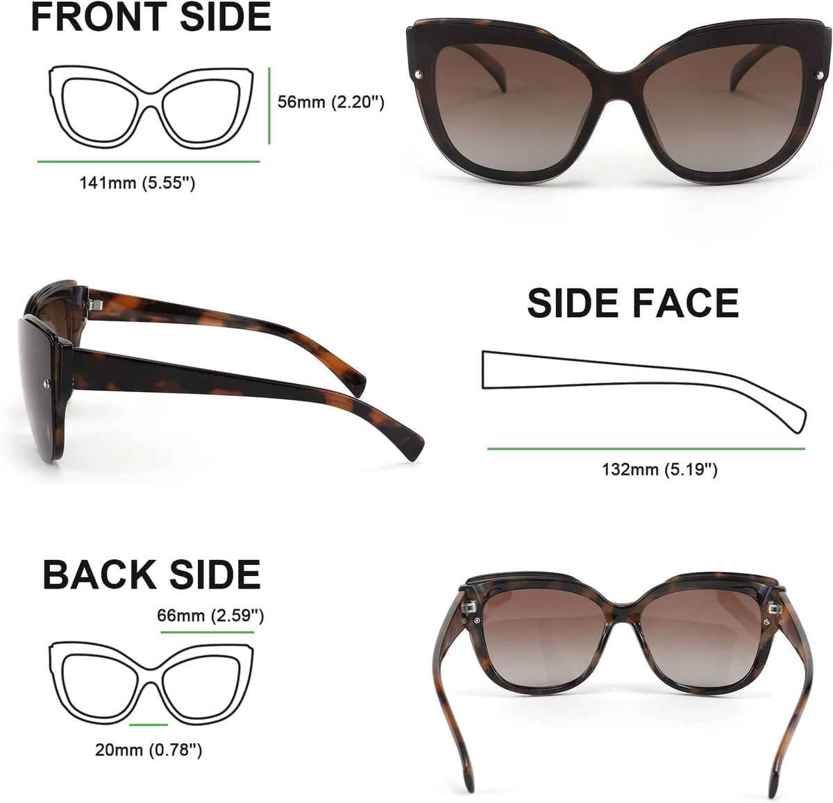 ÉÌƷͼƬ 46 | B09LTWN7GK | FEISEDY Cat Eye Sunglasses Polarized for Women Men£¬Rimless Mirrored Sunglasses, Oversized, Trendy Retro Sun Glasses B2796