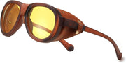 ÉÌƷͼƬ 7 | B0D5HMBR1X | FEISEDY Steampunk Sunglasses Women Men£¬Polarized Yellow Lens, Retro Round Vintage Frame Leatherwear B0159