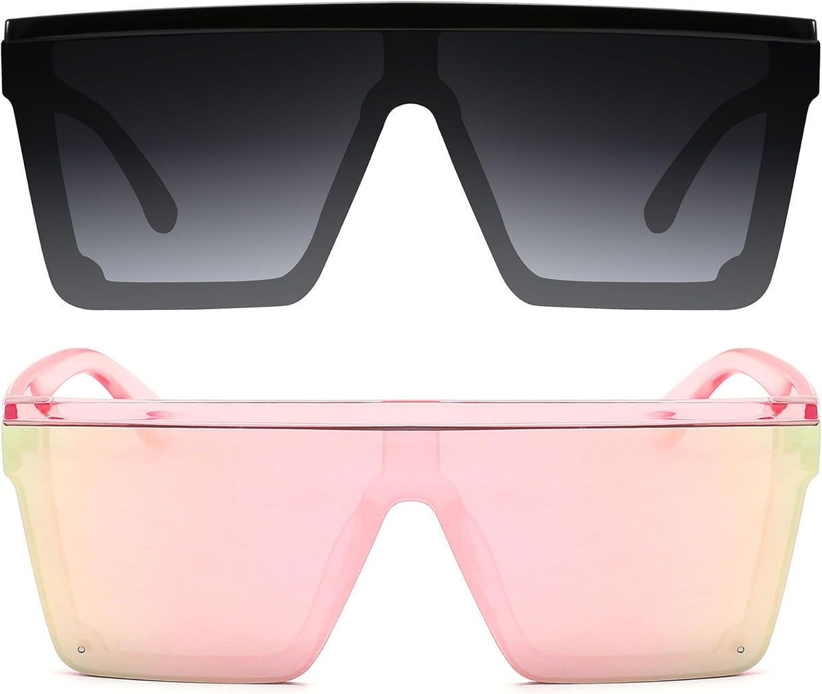 ÉÌƷͼƬ 81 | B09H6XXSDN | FEISEDY Oversized Sunglasses Mens Womens Flat Top Square Trendy Visor Shades UV400 B2470