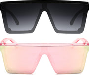 ÉÌƷͼƬ 81 | B09H6XXSDN | FEISEDY Oversized Sunglasses Mens Womens Flat Top Square Trendy Visor Shades UV400 B2470