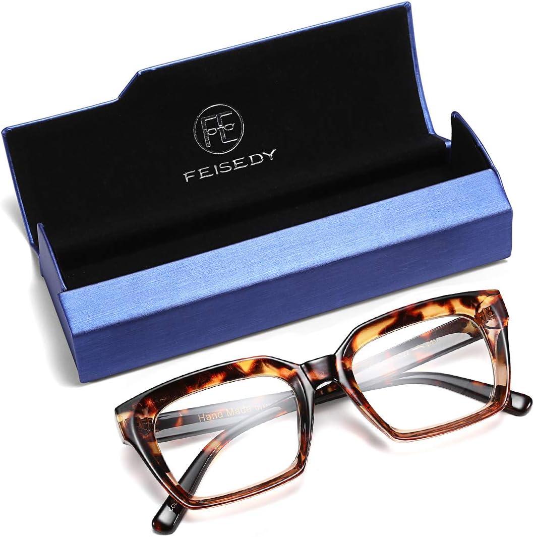 ÉÌƷͼƬ 49 | B082SGFPVF | FEISEDY Glasses Frame Womens, Square Thick Eyeglasses Frame, Classic Eyewear for Men B2461