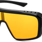 Black/Yellow / 71 Millimeters | B0FWBRTVF6 | FEISEDY Oversized Square Fit Over Glasses Sunglasses for Men Women B0332