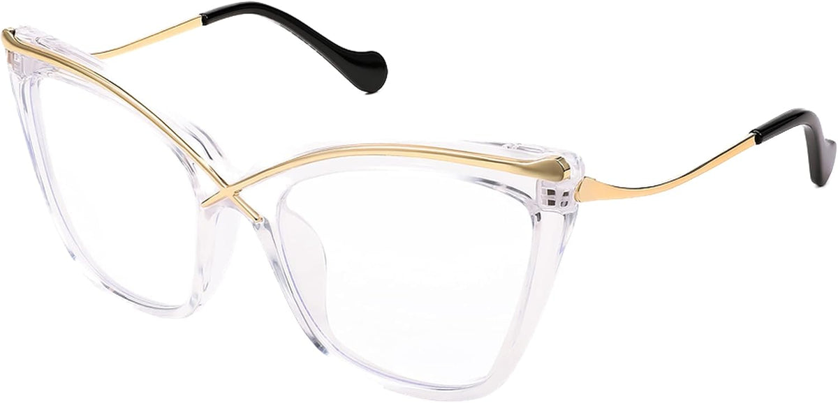 Transparent / 55 Millimeters | B0B63HMDYC | FEISEDY Women Oversized Square Blue Light Blocking Glasses Anti Eyestrain Cat Eye Fashion Eyewear B2956