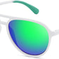 A White/Green / 56 Millimeters | B0GFN3BXXD | FEISEDY Polarized Aviator Sunglasses for Men Women Trendy Sports B0324 | 100% UV400 protection, HD TAC lenses, Lightweight & durable, Driving, Hiking, Fishing, 50% recycled materials