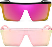 ÉÌƷͼƬ 48 | B09H6XXSDN | FEISEDY Oversized Sunglasses Mens Womens Flat Top Square Trendy Visor Shades UV400 B2470