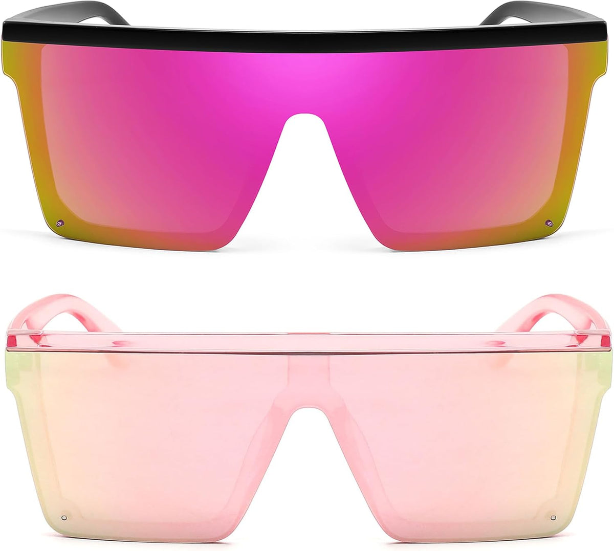 ÉÌƷͼƬ 48 | B09H6XXSDN | FEISEDY Oversized Sunglasses Mens Womens Flat Top Square Trendy Visor Shades UV400 B2470