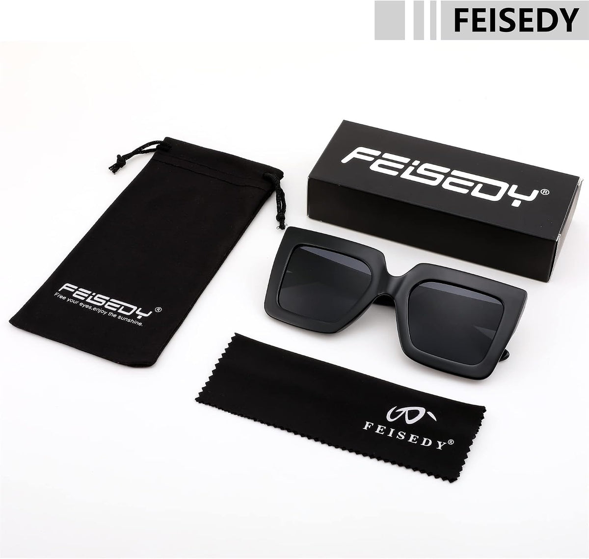 ÉÌƷͼƬ 7 | B0BZRNQQL1 | FEISEDY Oversized Square Sunglasses for Women Fashion Shades Luxury Big Sun Glasses UV400 Protection B2380