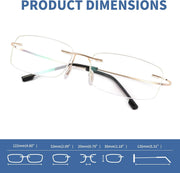 ÉÌƷͼƬ 18 | B08LNLRPLD | FEISEDY Lightweight Rimless Titanium Stainless Steel Anti-Blue Light Reading Glasses B2686