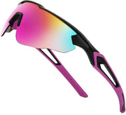 004black/Purple Mirror / 80 Millimeters | B0C3VWDDLX | FEISEDY Youth Sport Polarized Sunglasses for 8-16 Cycling Running Driving Baseball Goggles Glasses B0011