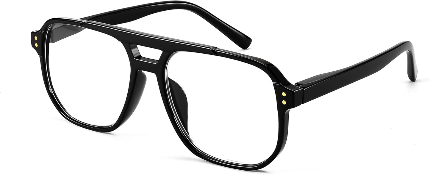 Black Frame / 1.5 x | B0CHJST8ZK | FEISEDY Retro Aviator Reading Glasses Women Men Blue Light Blocking Reader Plastic Lightweight Frame B0071